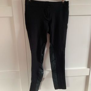 Ann Taylor black dress pant w/ leather accent